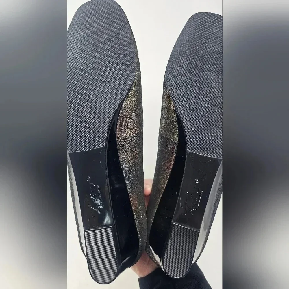 Trotters Women's Lauren Black/Metallic Pumps Wedge Shoes Size 10.5N